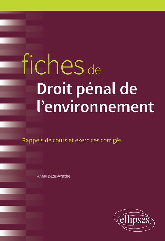 Fiches de droit pénal de l'environnement - cover