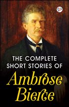 De Complete Korte Verhalen van Ambrose Bierce, met een portret van Ambrose Bierce in een pak.