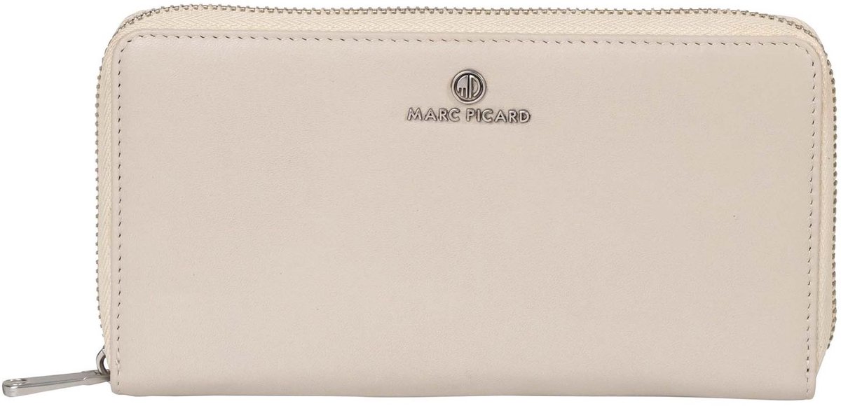 Marc Picard Leren portemonnee Maremma Zip Wallet Cream White crème