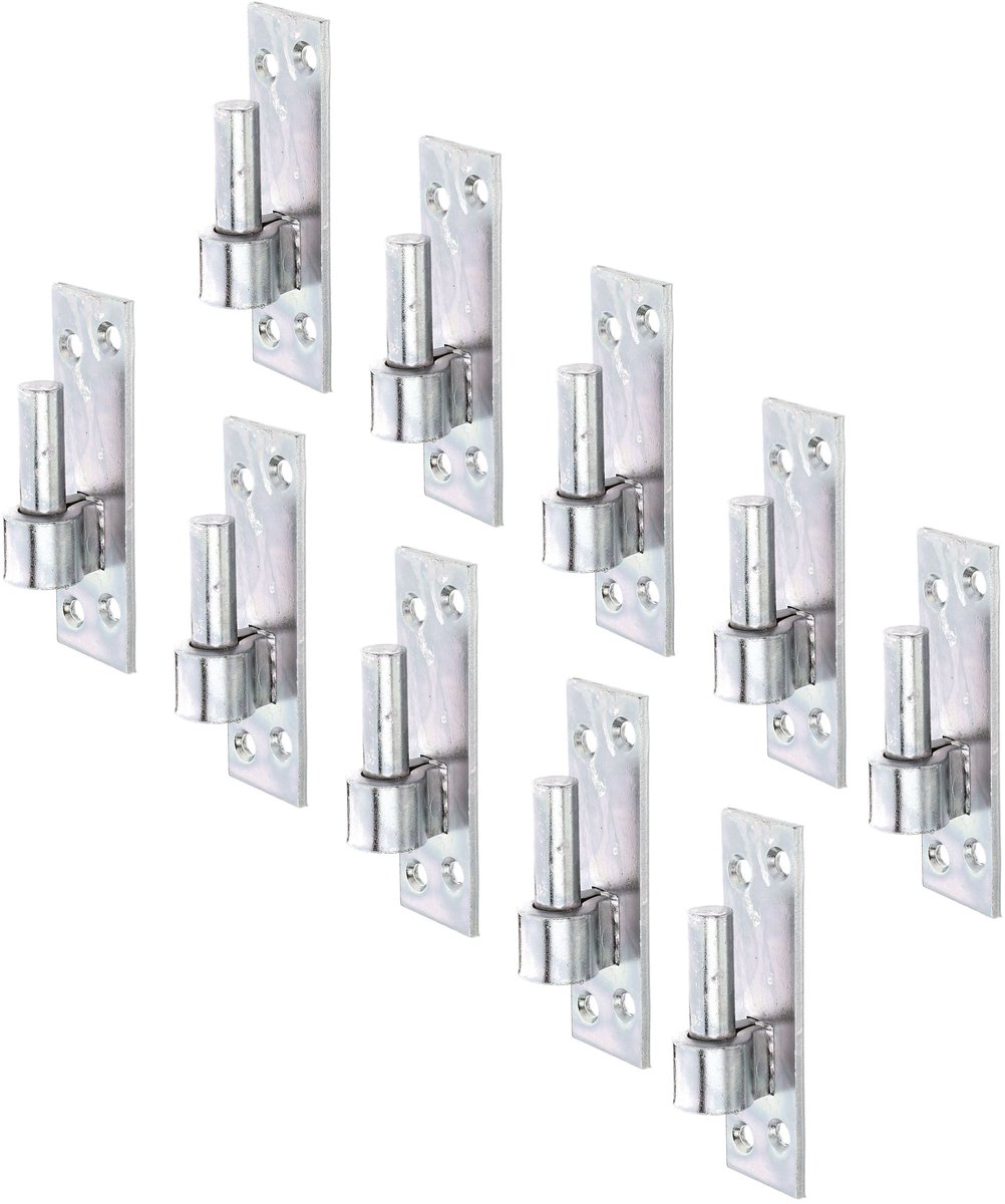 Alberts 860585 plaatduim op plaat | Zuid-Duitse vorm met DI- of DII-haak | galvanisch verzinkt, gechromateerd | doornmaat Ø13 mm | plaat 110 x 36 mm | Set van 10