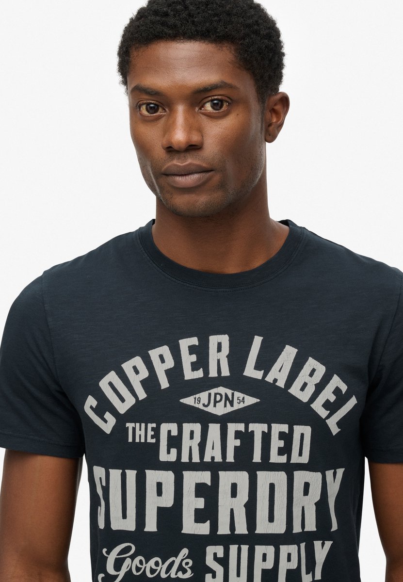 Superdry T-shirt Copper Label Relaxed T Shirt M1012256a Eclipse Mannen Blauw