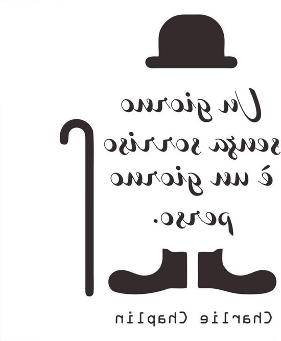 Brenzoos - Wandtattoo Charlie Chaplin citaten - Inspirerende muursticker voor woonkamer en slaapkamer