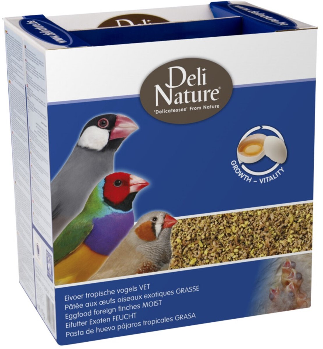 Deli Nature Eivoer Tropische Vogels Vet - 4 x 1 kg - Voordeelverpakking