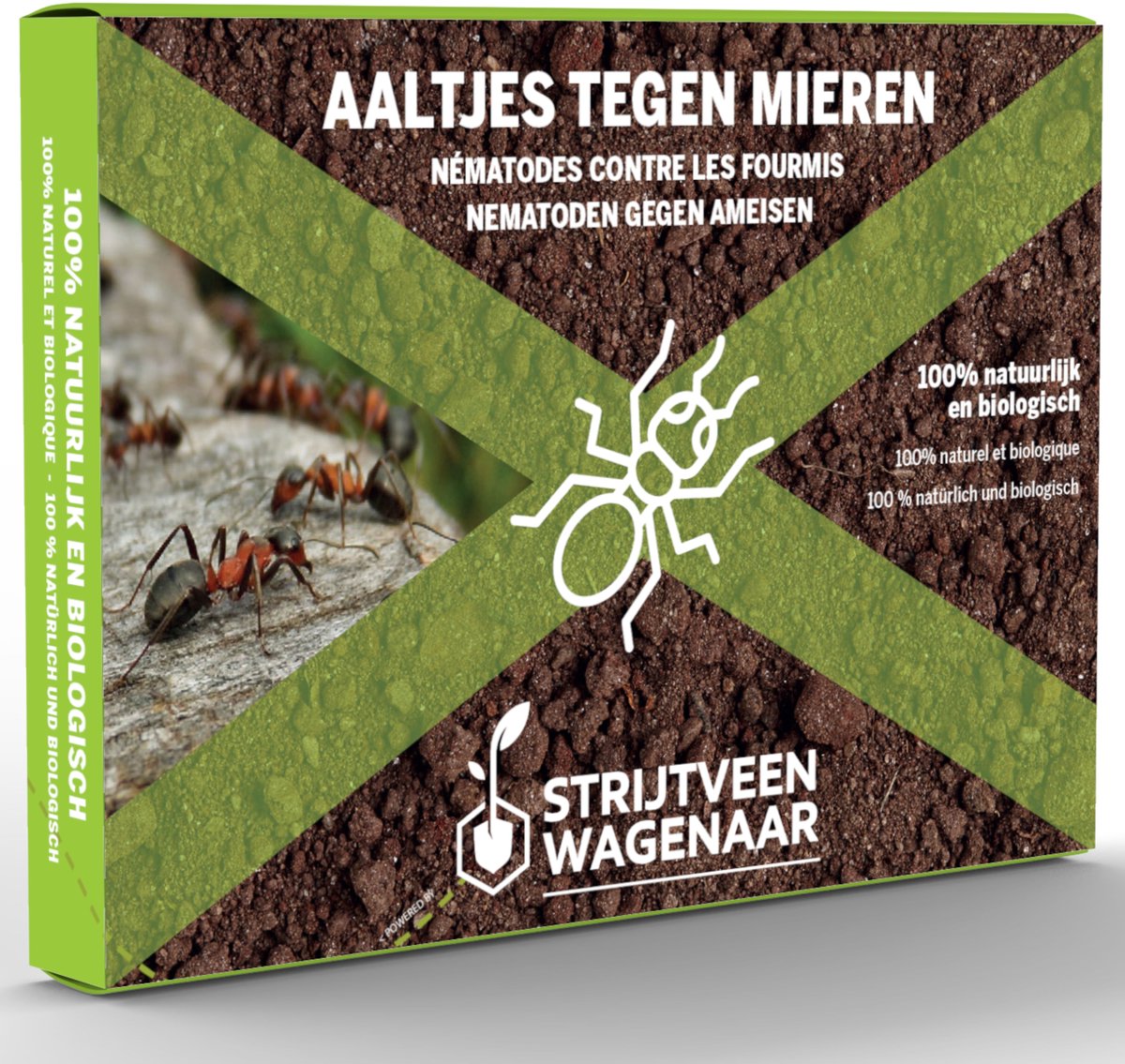 Aaltjes tegen Mieren 100m² - Steinernema Feltiae - Biologische bodeminsecten - Tot 50 mierennesten bestrijden - Aaltjes tegen ongedierte - Afweermiddelen - Mierenpoeder buiten - Alternatief mierenlokdoos