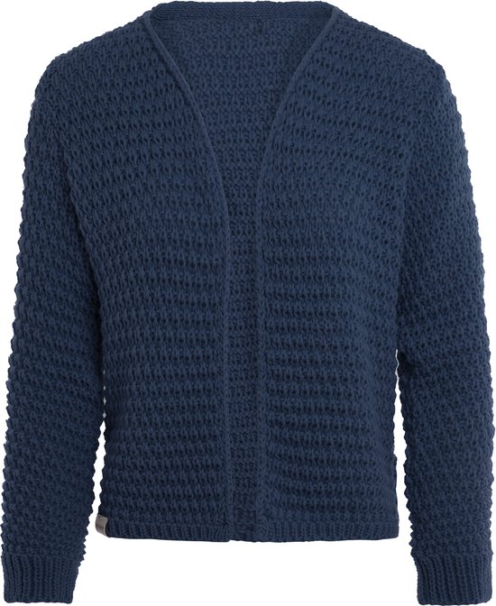Knit Factory - Becky Gebreid Vest - Gebreide dames cardigan - Kort vest op heuphoogte - bruin damesvest gemaakt uit 30% wol en 70% acryl - Jeans - 40/42