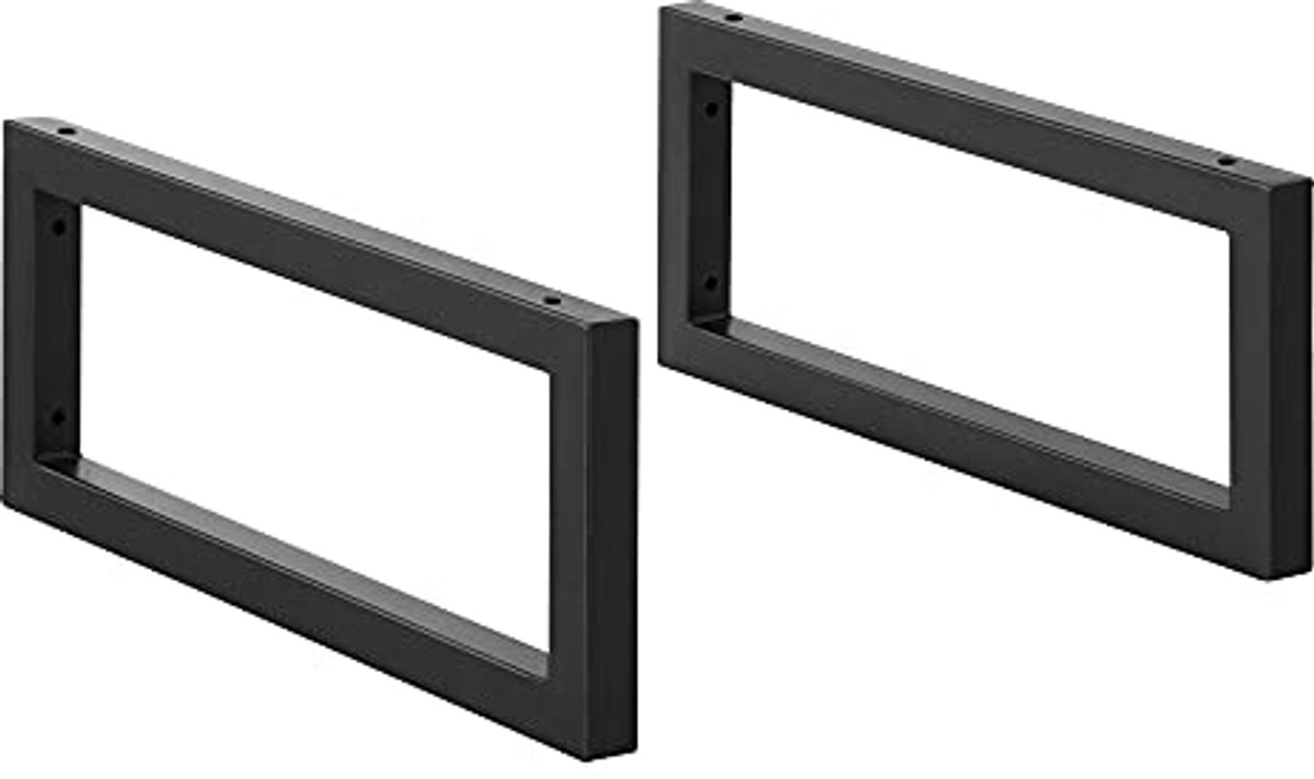 Wandconsoles voor wastafelblad set van 2 - zwart mat 50x20 cm