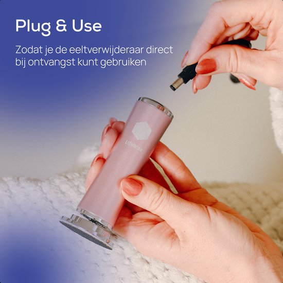 LifeWise® Elektrische Eeltverwijderaar - 60 Vervangbare Schuurpads - Hygiënisch - Netstroom Adapter - Voetvijl - Eeltvijl - Roze