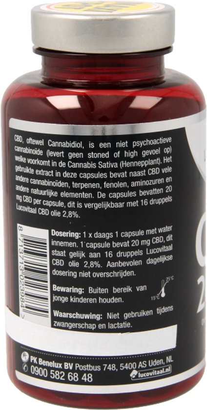 Lucovitaal CBD capsules 20 milligram Supplement - 90 capsules
