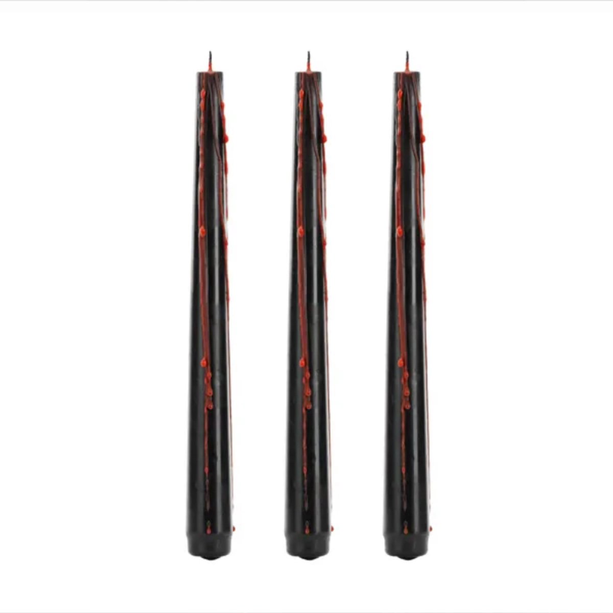 PartyDeco Bloedende kaarsen – 3 stuks - Halloween - Halloween Decoratie - Halloween Versiering Black;Red