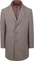 Suitable Coat Wol Pepita Beige Camel - Maat 54 - Heren - Mantels & coats