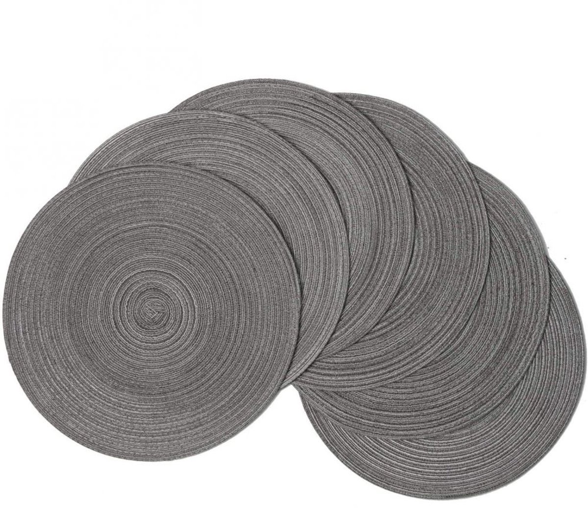 Mmgoqqt Heat-Resistant Table Mat Set - Dark Gray