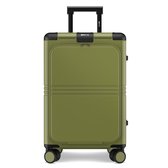 ONYX Hybrid Pro Handbagage Koffer met Voorvak 38 Liter - Gerecycled Polycarbonaat en Ritsloos Design - Reiskoffer met TSA slot en Spinner wielen - Lichtgewicht Trolley met Laptopvak - Olive Green