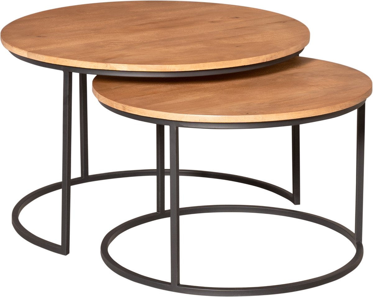 Starfurn Salontafel Madison Natural - 70 cm - Set van 2 Naturel