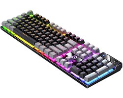 NAXSIR Mechanische Gaming Toetsenbord – RGB Verlichting – Zwevende Toetsen – Bedraad USB Toetsenbord voor Gamen en Kantoor