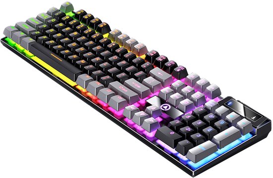 NAXSIR Mechanische Gaming Toetsenbord - RGB Verlichting - Zwevende Toetsen - Bedraad USB Toetsenbord voor Gamen en Kantoor