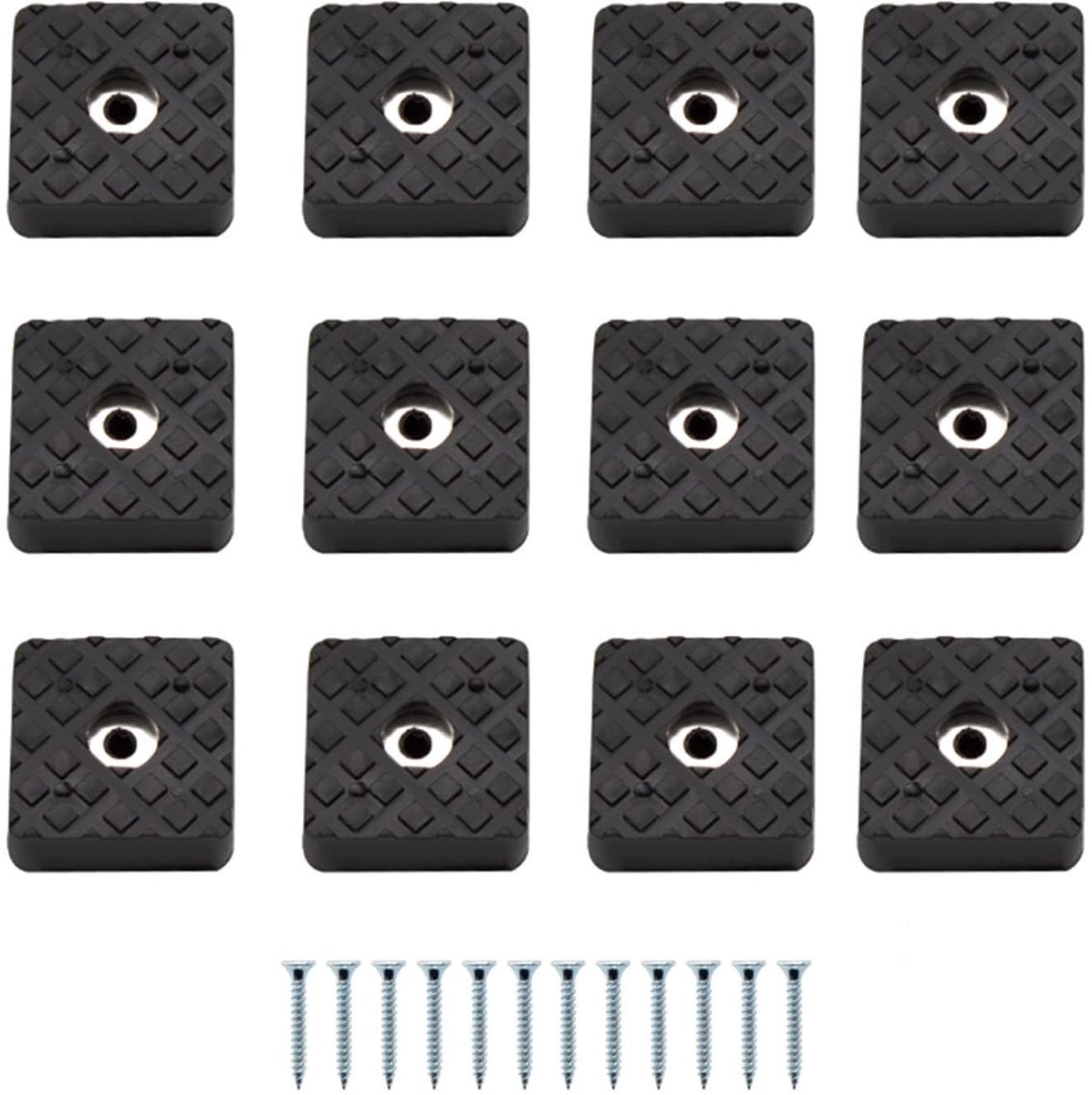 Rubber Feet Screwable, 12 Pieces Rubber Feet, Rubber Feet for Furniture, Effective Slip Resistance Cushioning, for Protect Furniture Tables Chairs Flooring