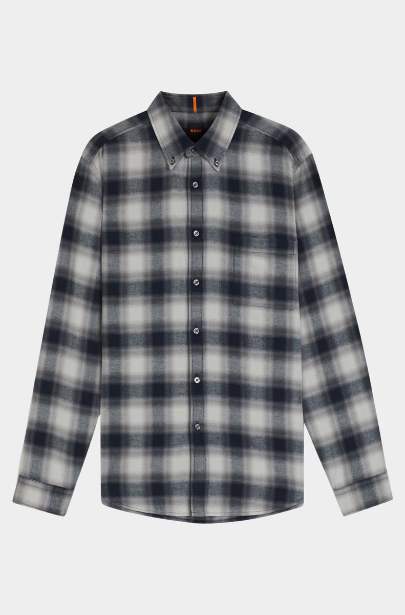 BOSS Orange Casual hemd lange mouw Grijs Rickert_M 10273400 01 50549430/063