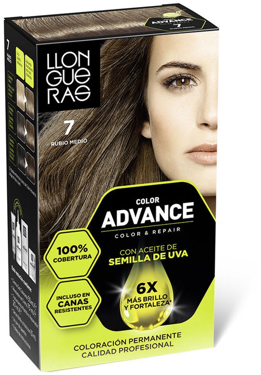 Permanente Kleur Llongueras COLOR ADVANCE Nº 7-Rubio Medio (1 Stuks)