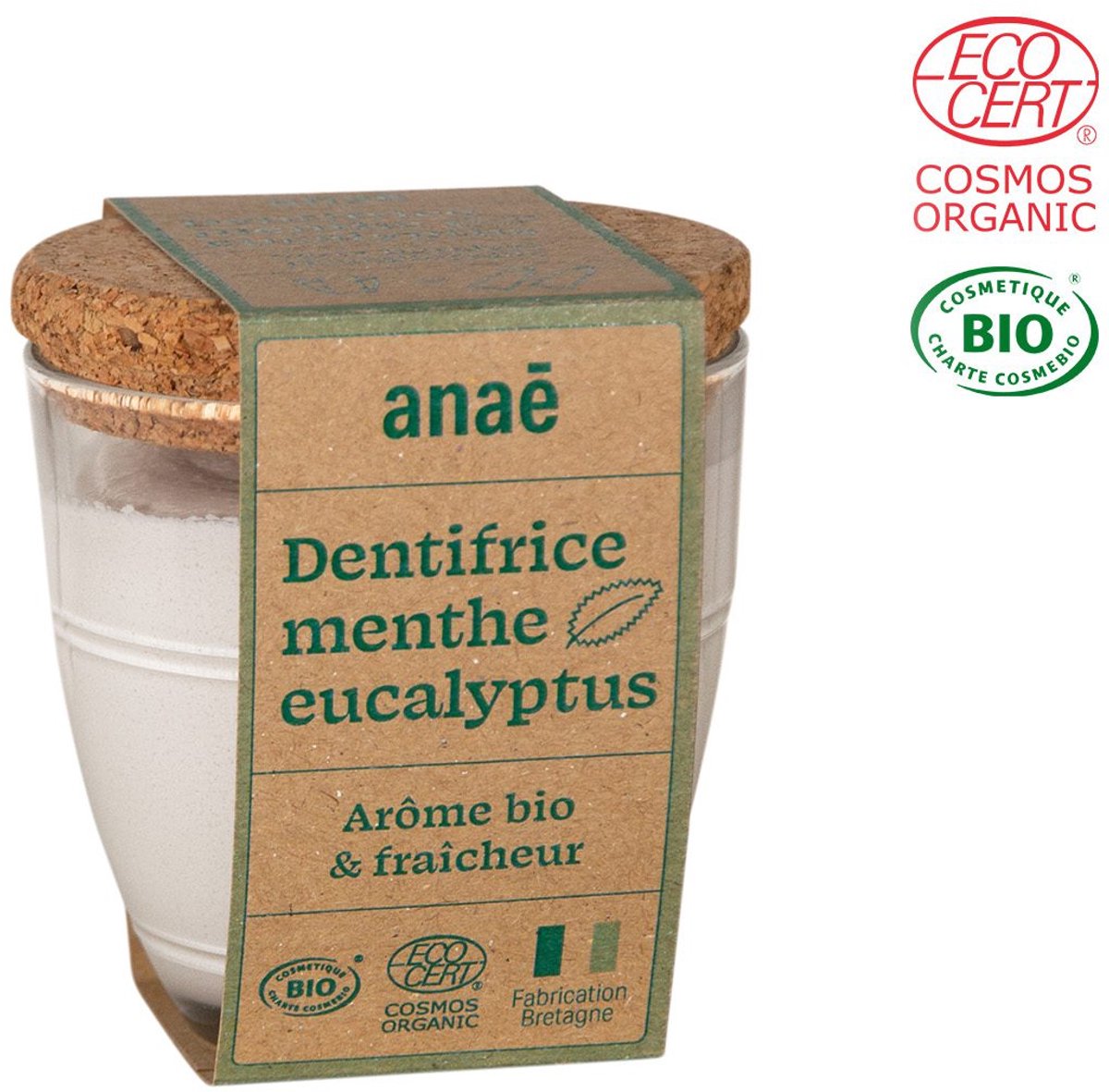 Biologische Tandpasta met Munt en Eucalyptus - gemaakt in Frankrijk - geschikt voor kinderen - minimalistische formule - 175 g