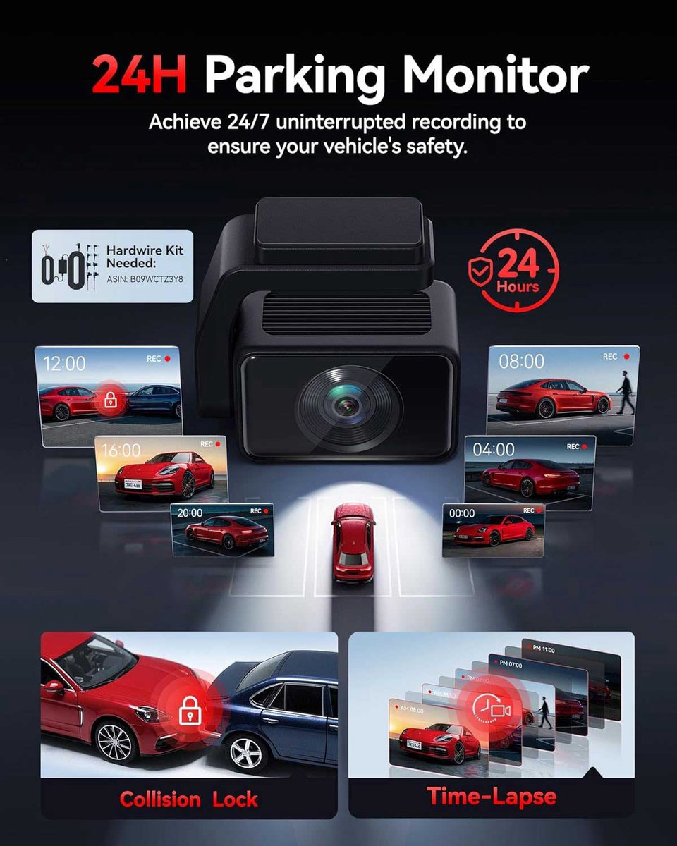 Redtiger F4 Pro 4K Touch Wifi Gps 2CH 128gb dashcam - 2,2 inch touchscreen Lcd - 4K + Full HD resolutie - 128gb Micro SD kaart thumbnail 3