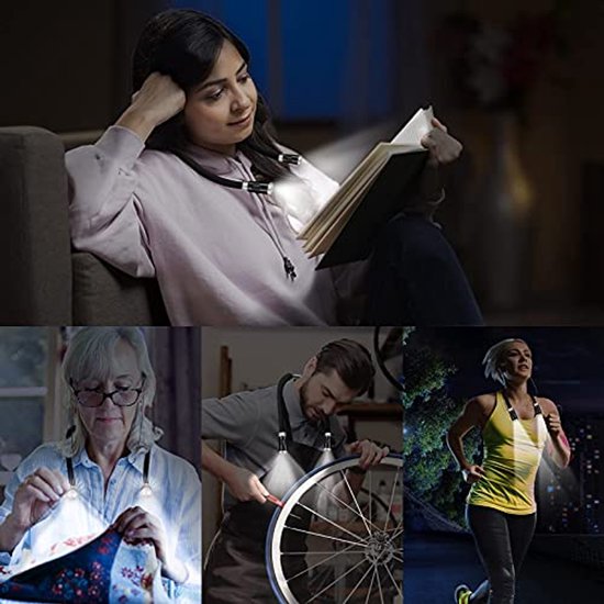 Ortho® - LED Leeslamp - Neklamp - Oplaadbaar, Geen Gedoe Met Batterijen Werklamp E Reader Leeslamp Draadloos Flexibele Lamp Handsfree Hug Light Zwart