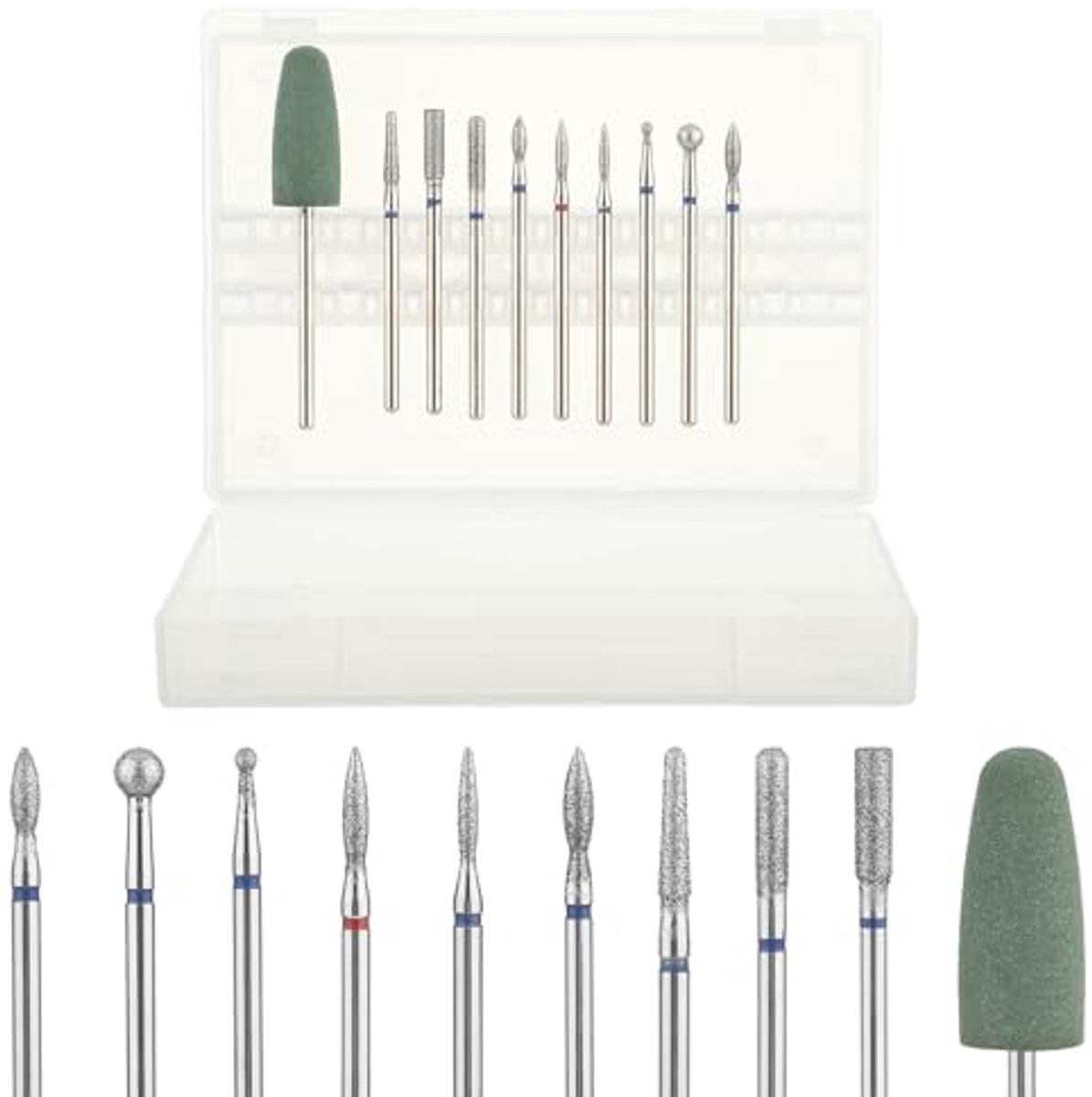 10 Stuks Nagelboren voor Manicure en Pedicure - Professionele Nagelvijl Accessoires