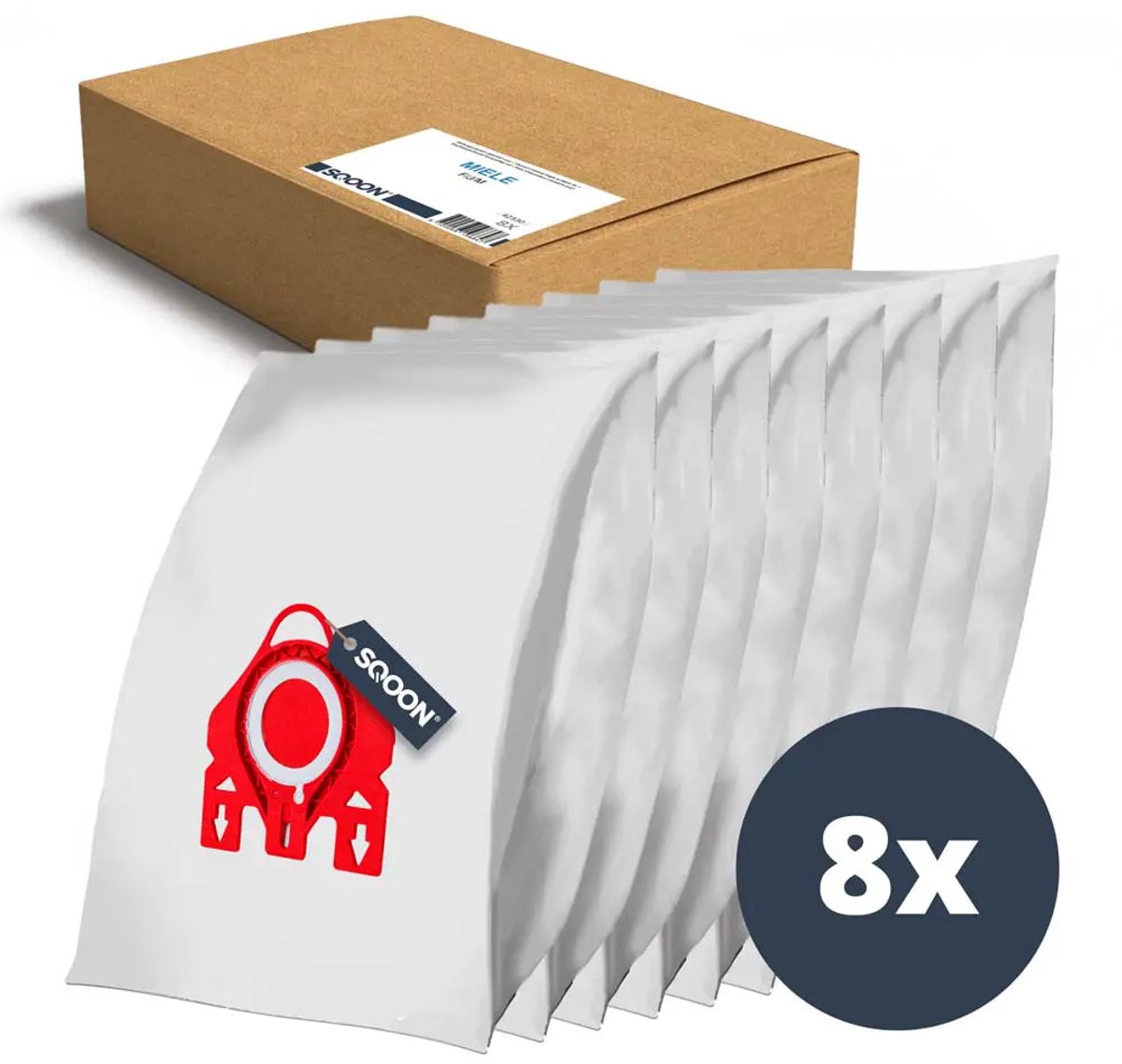 SQOON® - Stofzuigerzakken geschikt voor Miele F/J/M Hyclean - Voordeel 8 STUKS - Het originele alternatief