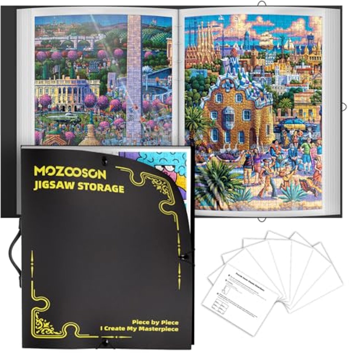 Puzzelopbergmap voor 500 stukjes met 25 vakken - Beschermende en stofdichte puzzelaccessoires