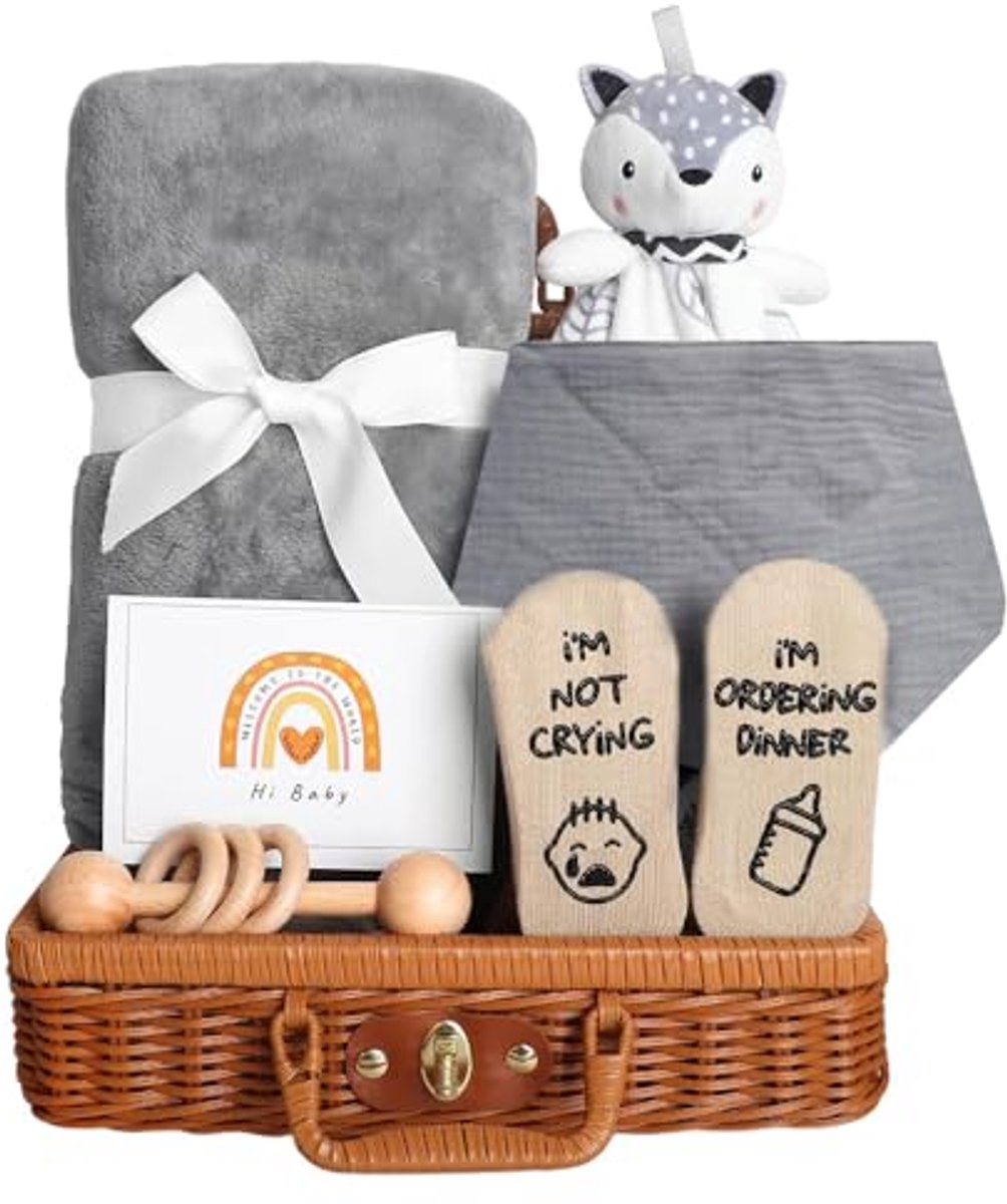Image of 7-in-1 Geschenkmand voor Pasgeborenen - Perfect Babycadeau voor Geboorte
