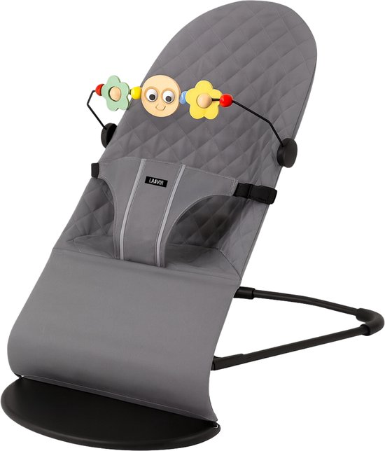 Bébé Laavir® - Pliable et portable - Dossier réglable - Arche de jeu et ceinture de sécurité - Grijs