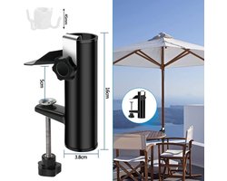 Bevestigingsklem voor Parasol - Zwart - Balkon en Tafelparasol Houder