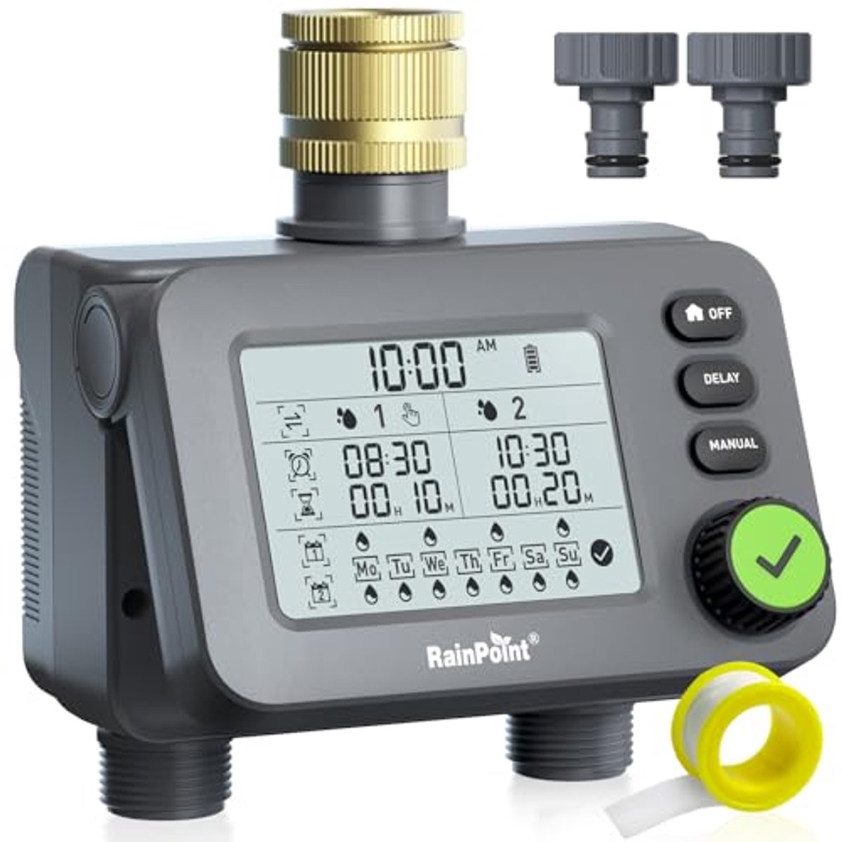 Irrigatiecomputer met 2 Uitgangen en Regenvertraging voor Tuinbewatering