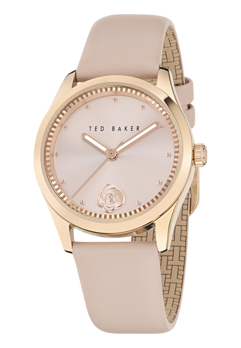 Ted Baker Coolly Quartz Analoog Horloge Roze Kast: 100% Roestvrij Staal | Armband: 100% Leer 34 mm BKPCLF504W0