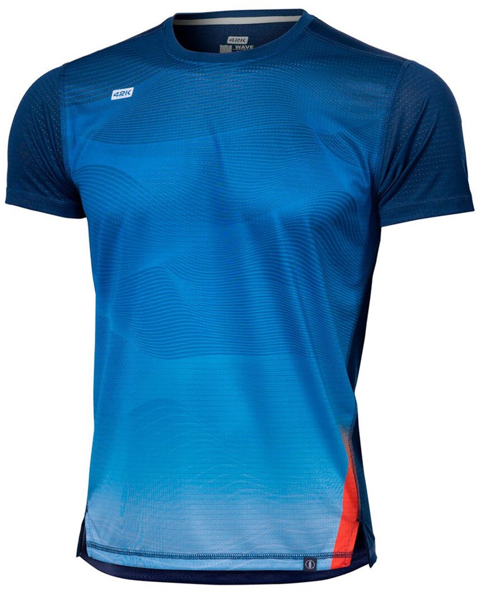 42k Running Wave T-shirt Met Korte Mouwen Blauw 2XL Man