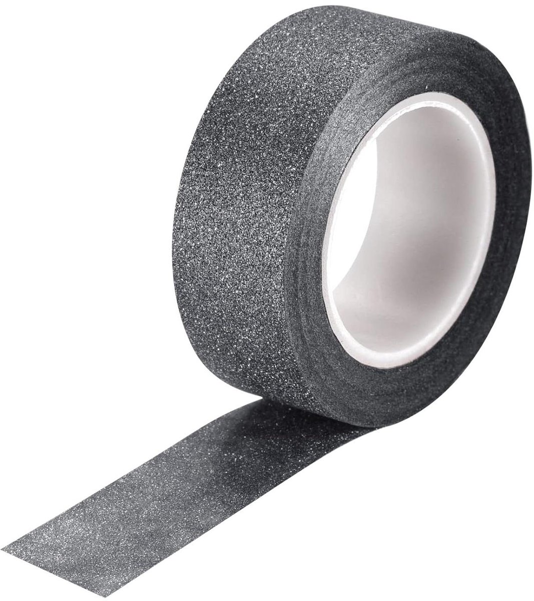 Glittertape en Decoratielint 1,5 cm x 10 m - Zwart voor Geschenkdozen - Knutsellijm Inbegrepen