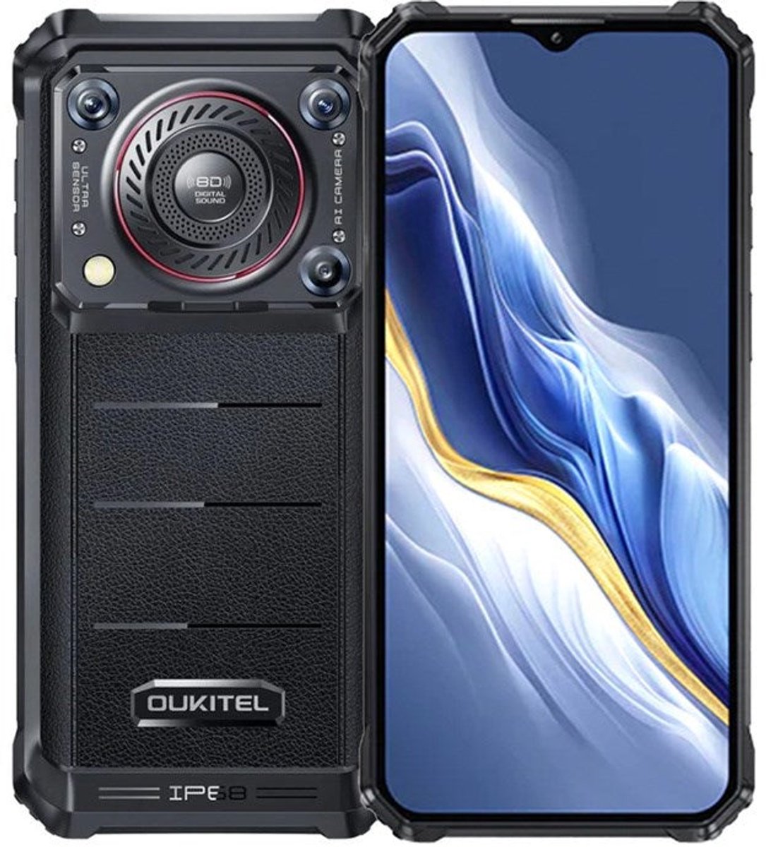 Rugged Smartphone Oukitel WP36 Pro 4G MT8788 6GB 256GB 10600 A13, 128dB Speaker, Black [No Charger]