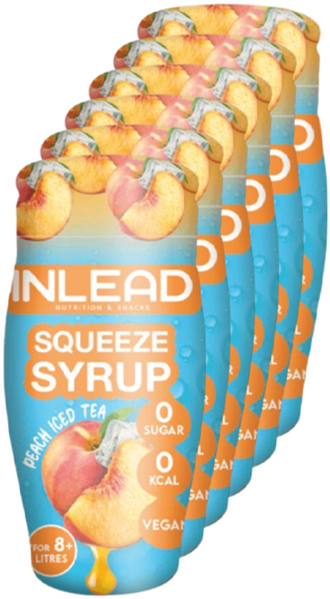 Inlead | Squeeze Syrup | Peach Iced Tea | 6 stuks | 6 x 65 ml