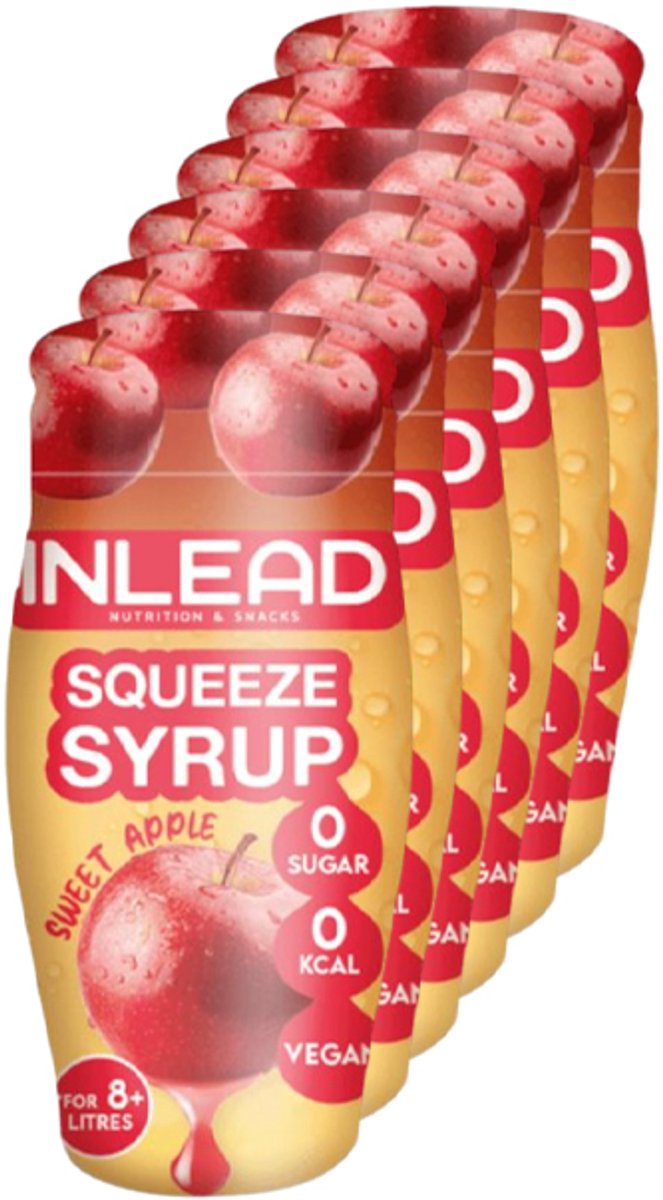 Inlead | Squeeze Syrup | Sweet Apple | 6 stuks | 6 x 65 ml