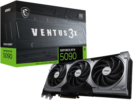 MSI NVIDIA GeForce RTX 5090 32G VANGUARD SOC - Videokaart - 32GB - GDDR7 - PCIe 5.0 - 1x HDMI 2.1b - 3x DisplayPort 2.1a