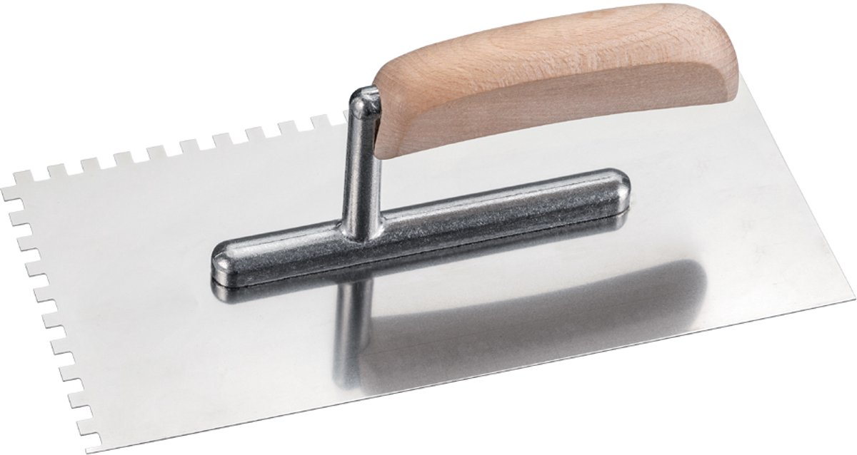 WESTEX getande spaan roestvrij staal, 270 x 130 mm, vertanding 6x6 mm