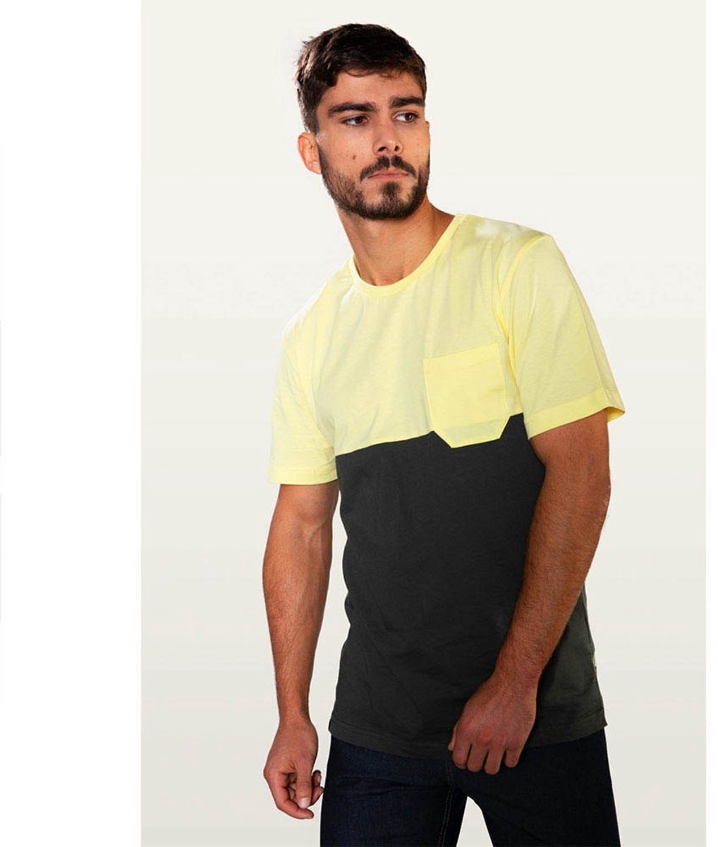 Snap Climbing Two-colored Pocket T-shirt Met Korte Mouwen Geel M Man