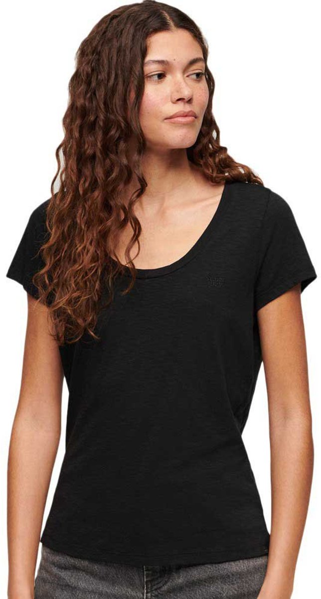 Superdry Studios T-shirt met laag uitgesneden ronde hals Dames T-shirts Zwart
