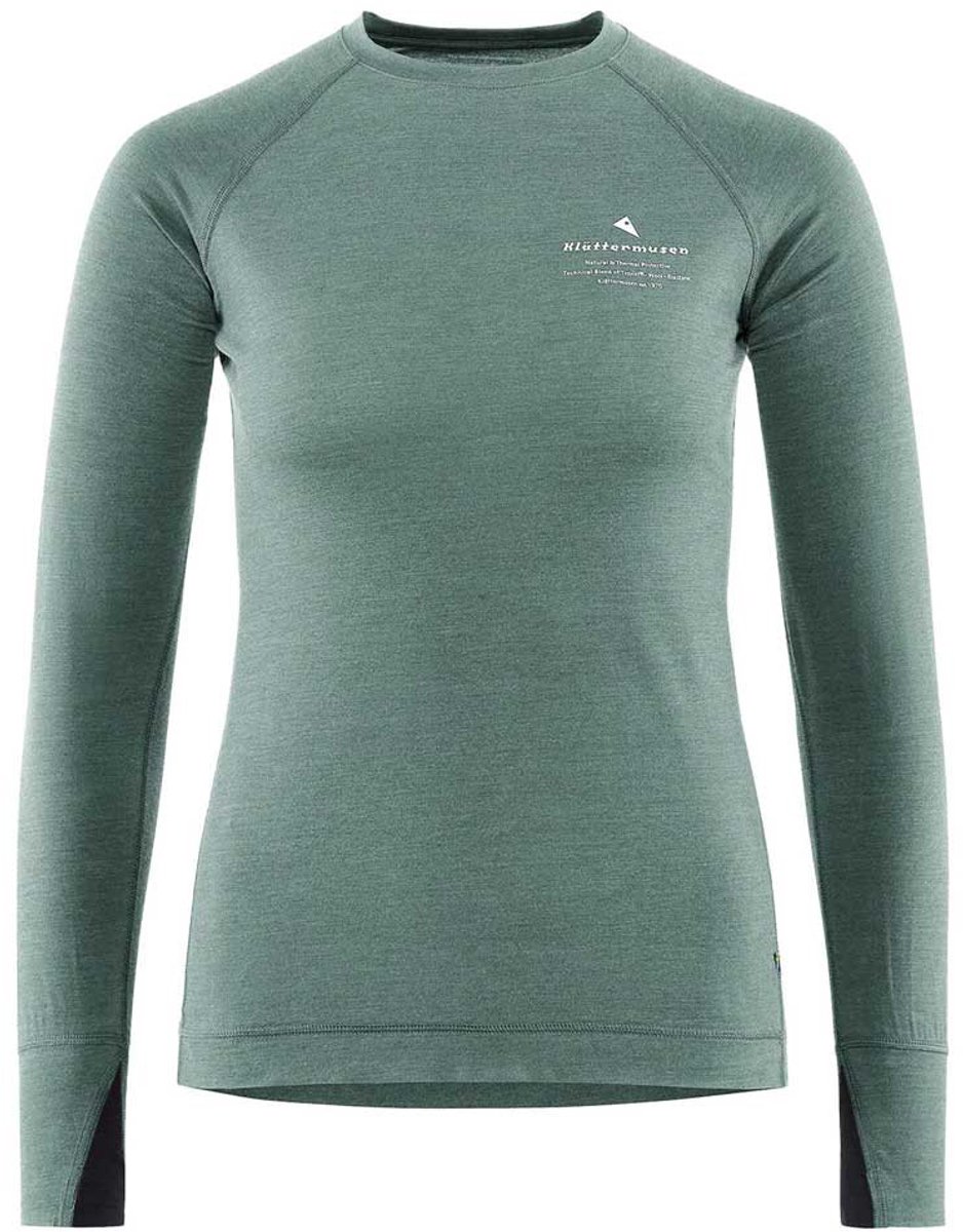 KlÄttermusen Fafne Crew T-shirt Met Lange Mouwen Groen L Vrouw