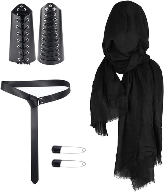 Scarlet Darkness Renaissance damescape met capuchon, middeleeuwse mantel, hobbit, Halloween-kostuum, Olijfgroen, one size