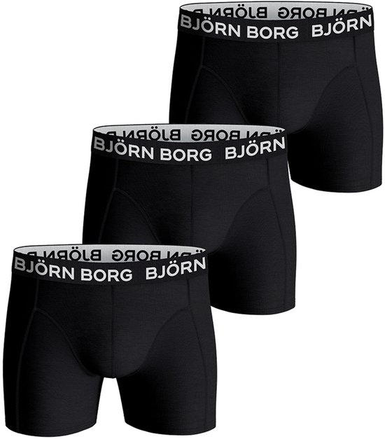 Björn Borg Cotton Stretch Jongens Boxershort - 3 stuks - Zwart - Jongens Onderbroek - Maat 158-164