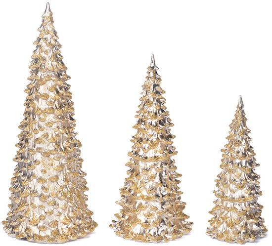 Perles pour sapin de Noël Goodwill Crème- Or H 15 cm 21 cm 27 cm Pack économique par Set de 3 pièces