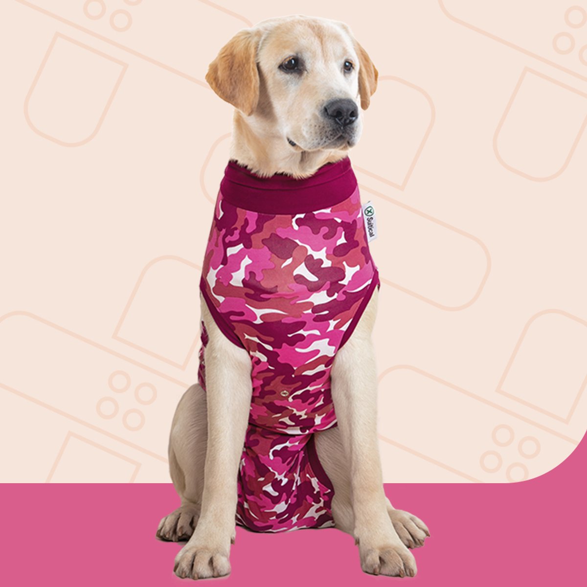 Suitical Herstel Shirt Hond Roze Camouflage M+