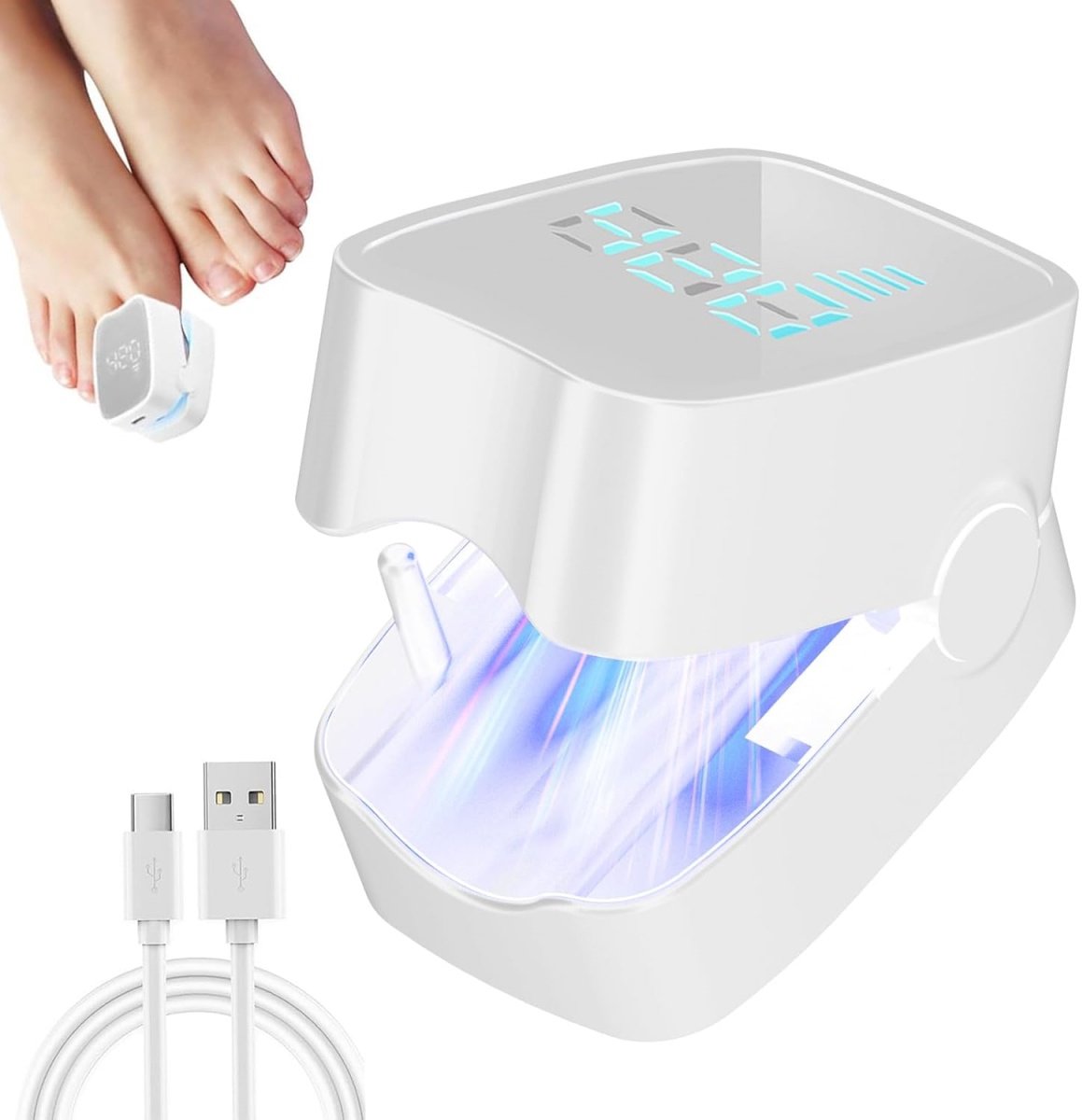 Vitdipy - Lichttherapielamp - Onychomycose laserbehandeling - Voor teennagels en vingernagels - Wit