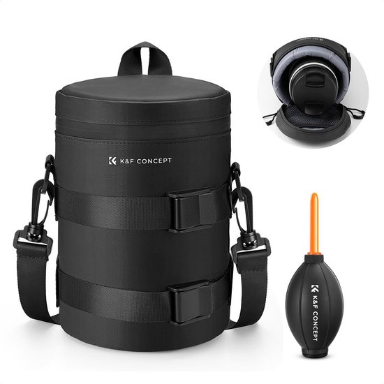 Beschermende Pouch Set voor DSLR Camera Lens, Dikke Neopreen Len Protect Pouches Waterbestendig Lense Protector Case met Zachte Pluche Deluxe Wrap Opbergtas Inclusief Kleine Medium Grote Extra Large