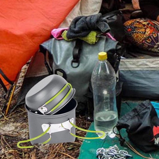 Set van camping keukengerei, 5 kamers buiten keukengerei voor camping - draagbare bestek set, campingpot met gesneden -vierde, hepvet -apparatuur, Picnic Camping Wandeling Pan Cook Gerei, Buiten kookpannen - Cyslmuk® van Cyslmuk® — afbeelding 3